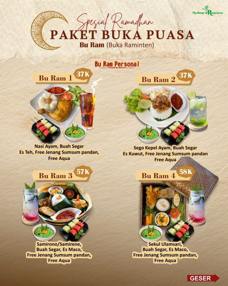 Menu the house of raminten